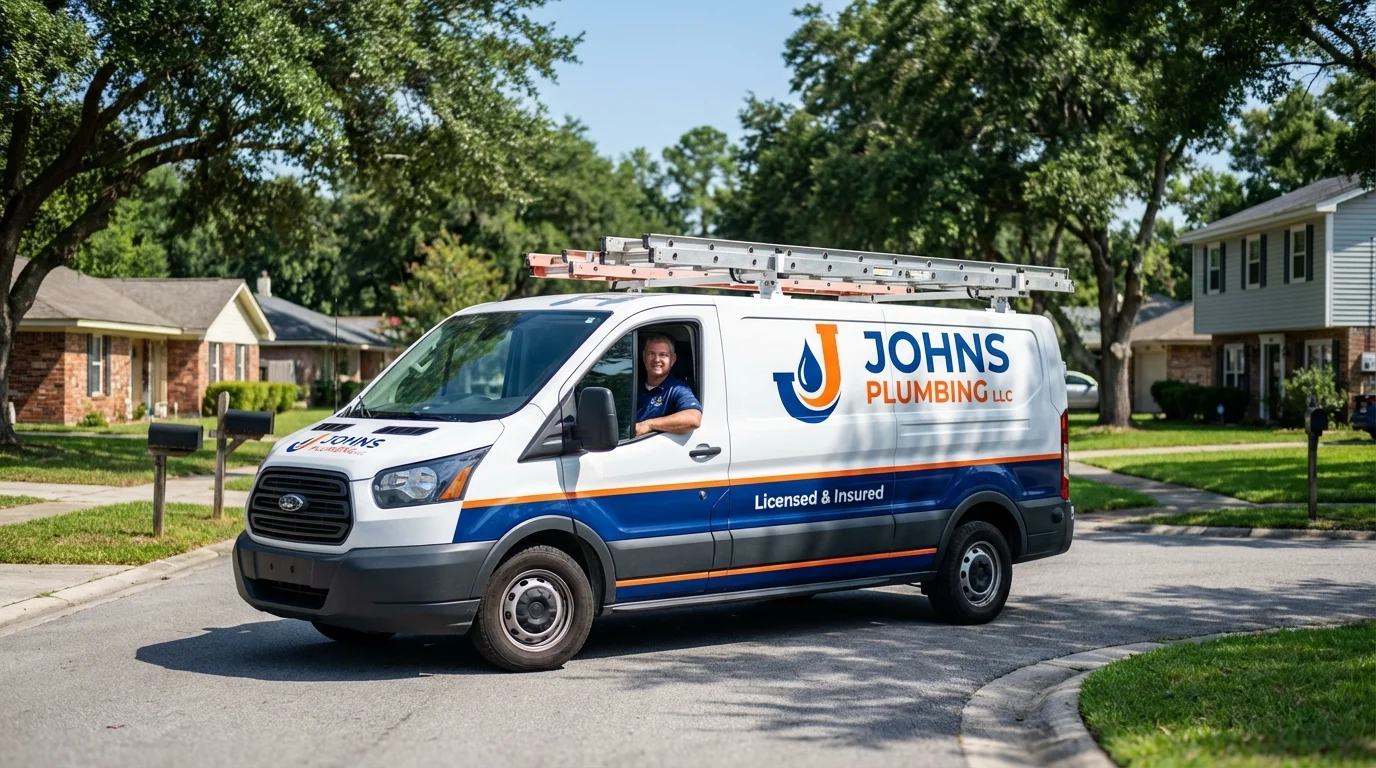 Johns Plumbing LLC service van in Webb City, MO