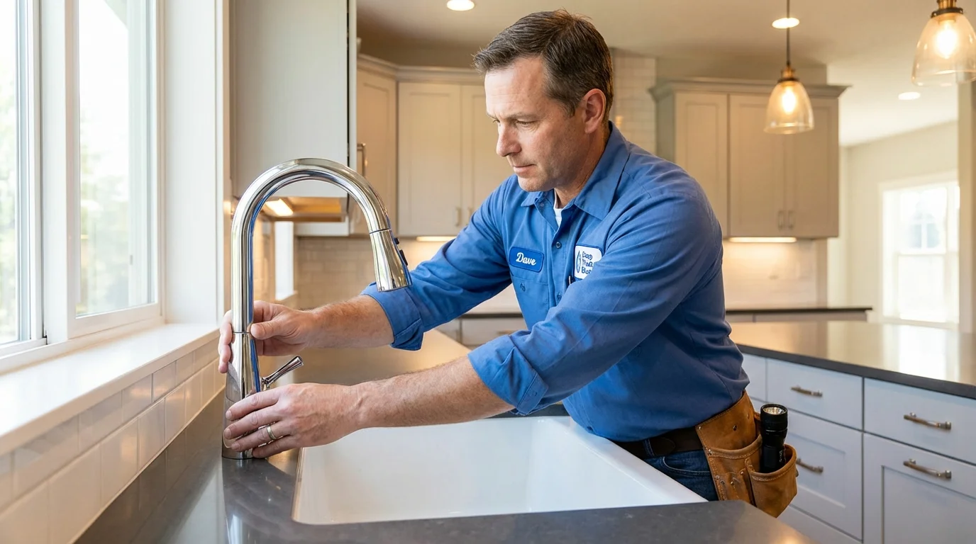 Kitchen faucet installation by Johns Plumbing LLC in Webb City